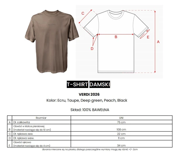 T-shirt damski OLAVOGA VERDI 2026 ecru - maWer Fashion