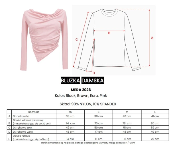 Bluzka damska OLAVOGA MERA 2026 brązowa - maWer Fashion