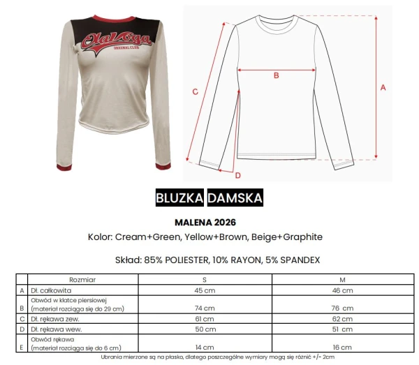 Bluzka damska OLAVOGA MALENA 2026 beż - maWer Fashion
