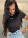 T-shirt damski OLAVOGA MALIA 2026 brąz - maWer Fashion