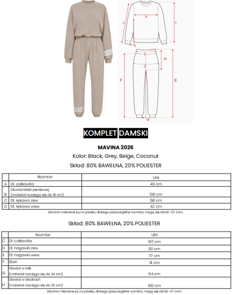 Komplet damski OLAVOGA MAVINA 2026 coconut - maWer Fashion