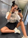 T-shirt damski OLAVOGA VIRELLA 2026 ecru - maWer Fashion