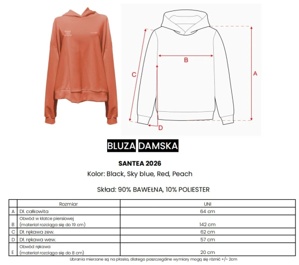Bluza damska OLAVOGA SANTEA 2026 czerwona - maWer Fashion