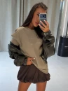 T-shirt damski OLAVOGA VERDI 2026 taupe - maWer Fashion