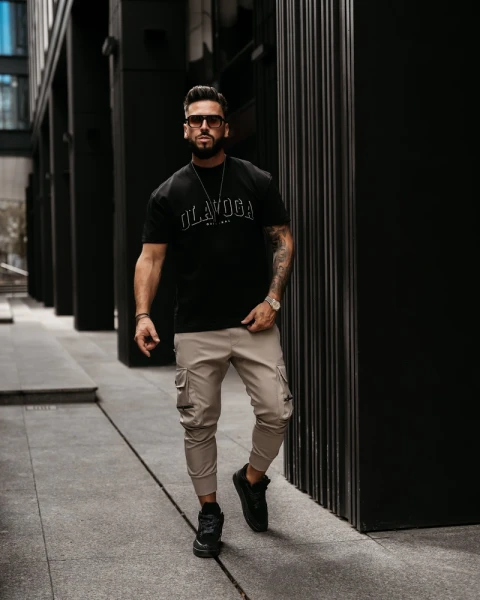 T-shirt męski OLAVOGA GIVENCE 2026 czarny - maWer Fashion