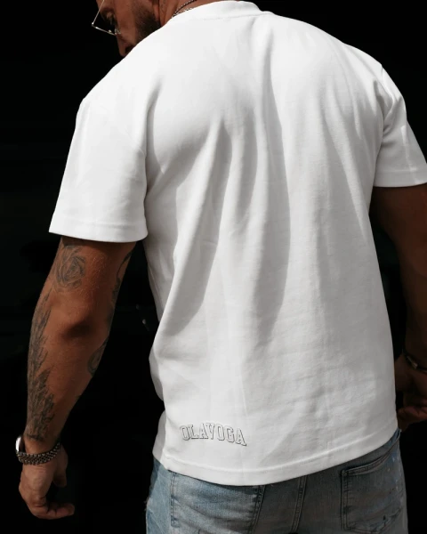 T-shirt męski OLAVOGA GIVENCE 2026 ecru - maWer Fashion