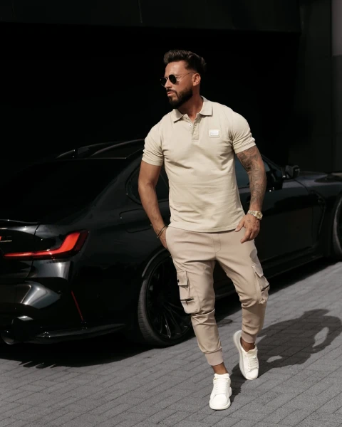 T-shirt męski OLAVOGA BALARDI 2026 oliwkowy - maWer Fashion