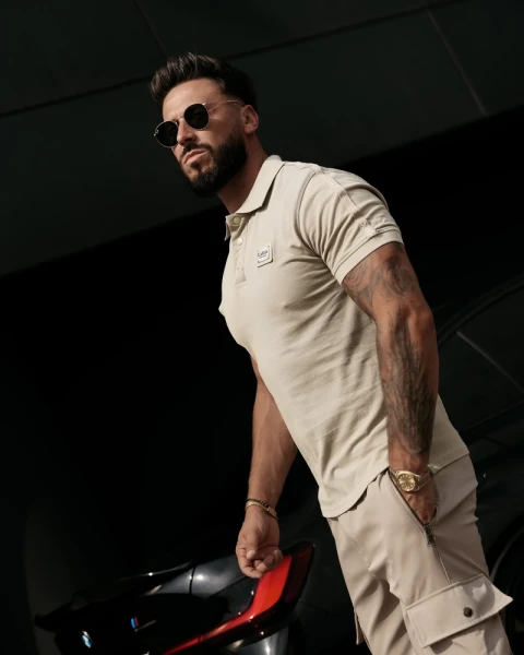 T-shirt męski OLAVOGA BALARDI 2026 oliwkowy - maWer Fashion