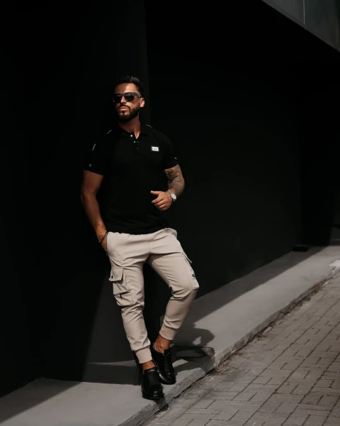 T-shirt męski OLAVOGA BALARDI 2026 czarny - maWer Fashion