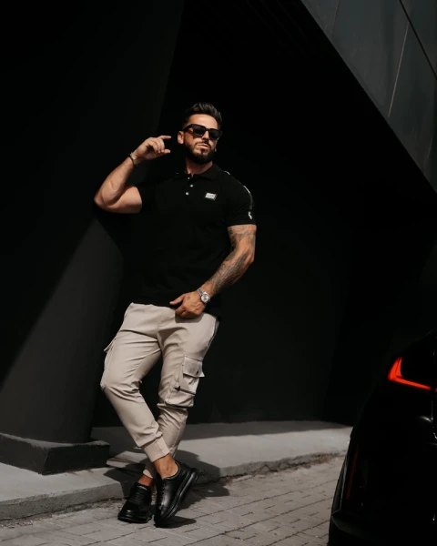 T-shirt męski OLAVOGA BALARDI 2026 czarny - maWer Fashion