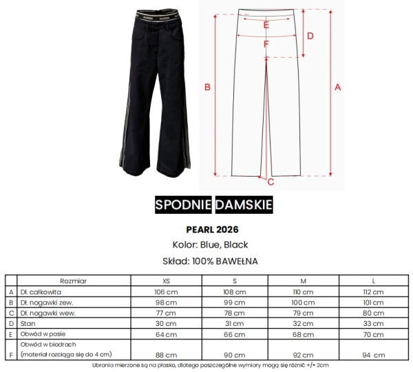 Spodnie damskie OLAVOGA PEARL 2026 czarne - maWer Fashion