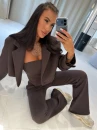 Komplet damski OLAVOGA VERMELLE 2026 brązowy - mawer Fashion