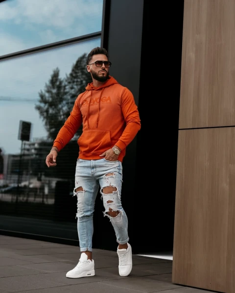 Bluza męska OLAVOGA NEVIR 2026 pomarańczowa - maWer Fashion