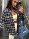 Kurtka damska OLAVOGA FIOLIE 2026 granat beż - maWer Fashion