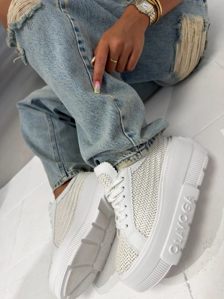 Buty damskie sneakersy OLAVOGA VACANCY 2026 białe - maWer Fashion