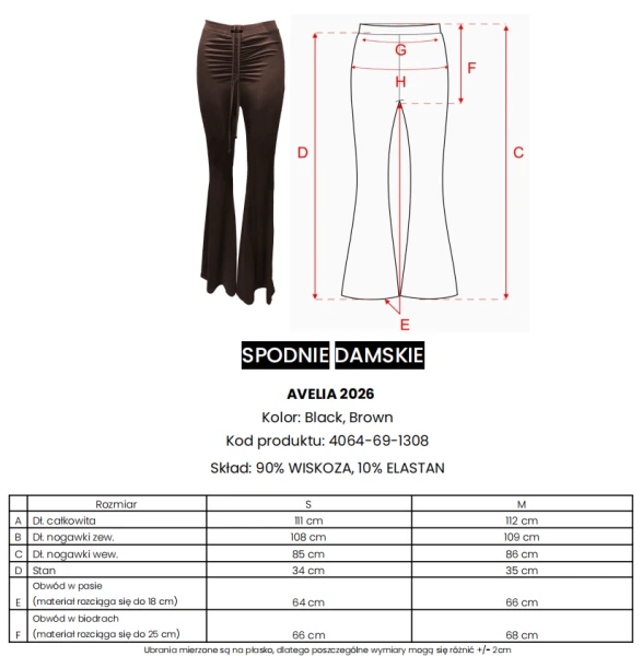 Spodnie damskie OLAVOGA AVELIA 2026 brąz - maWer Fashion