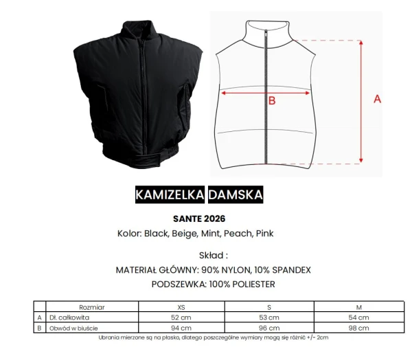 Kamizelka damska OLAVOGA SANTE 2026 mięta - maWer Fashion