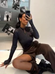 Body damskie OLAVOGA LOYAL 2026 brąz-czarny - maWer Fashion