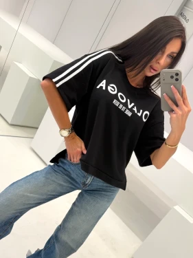 T-shirt damski OLAVOGA KALMA 2026 czarny