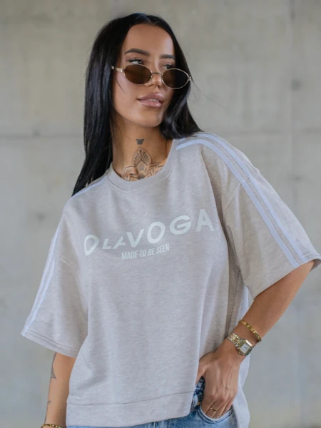T-shirt damski OLAVOGA KALMA 2026 melanż - maWer Fashion