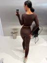 Komplet damski OLAVOGA CAVIA 2026 czekoladowy - maWer Fashion