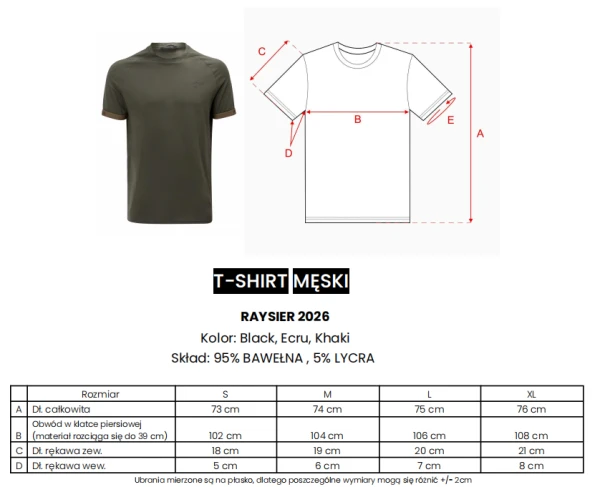 T-shirt męski OLAVOGA RAYSIER 2026 ecru - maWer Fashion