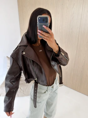 Kurtka damska ramoneska FEMISTO 2026 coffee