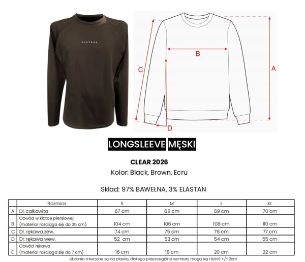 Bluzka męska longsleeve OLAVOGA CLEAR 2026 brąz - mawershop