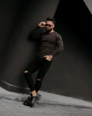 Bluzka męska longsleeve OLAVOGA CLEAR 2026 brąz - mawershop
