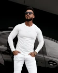 Bluzka męska longsleeve OLAVOGA CLEAR 2 026 ecru - mawershop