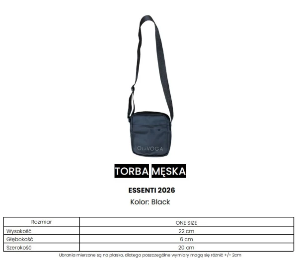 Torba męska OLAVOGA ESSENTI 2026 czarna - mawershop