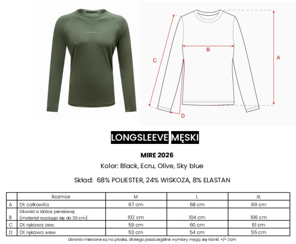 Longsleeve bluzka męska OLAVOGA MIRE 2026 błękit - maWer Fashion
