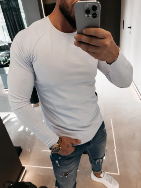 Longsleeve bluzka męska OLAVOGA MIRE 2026 błękit - maWer Fashion