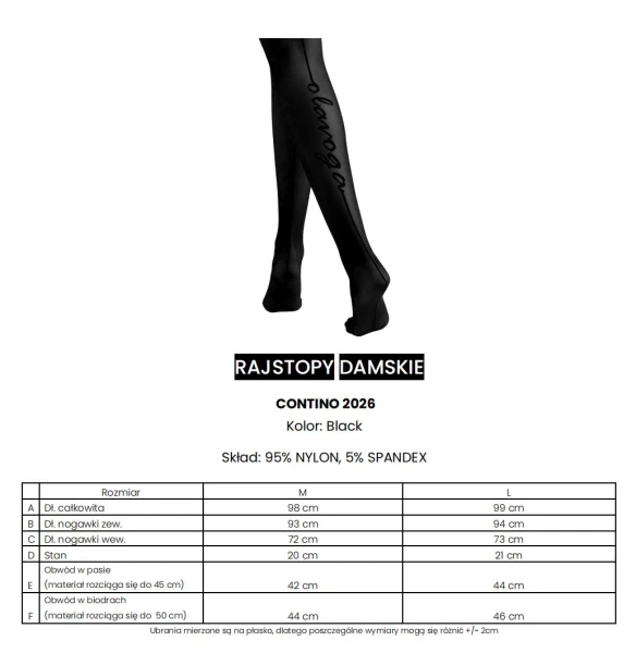 Rajstopy damskie OLAVOGA CONTINO 2026 czarne - mawershop