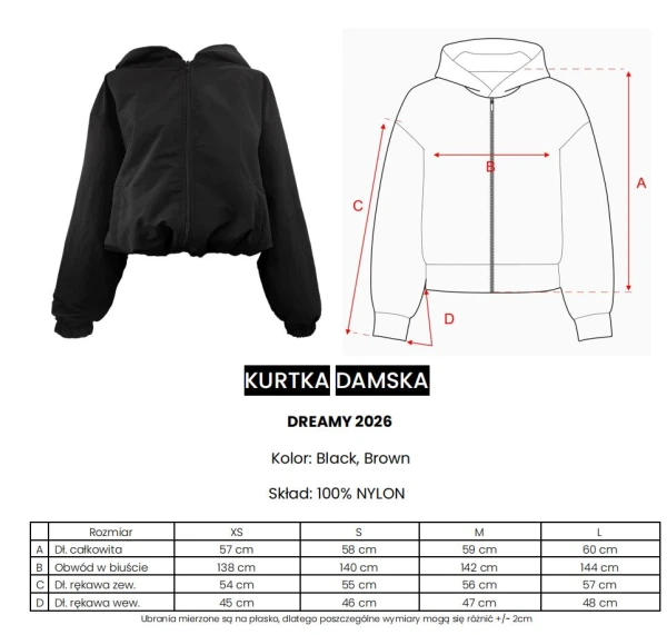 Kurtka damska OLAVOGA DREAMY 2026 czarna - mawershop