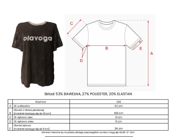 T- shirt damski OLAVOGA CIRCULAR 2026 bordowy - mawershop