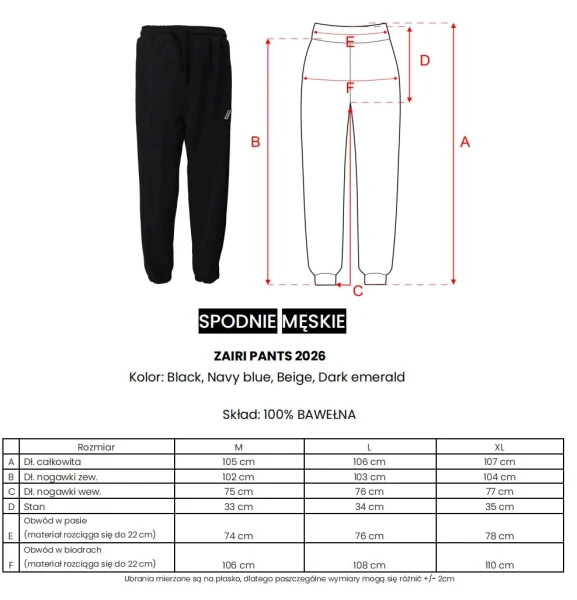 Spodnie męskie OLAVOGA ZAIRI PANTS 2026 ciemny szmaragd - mawershop