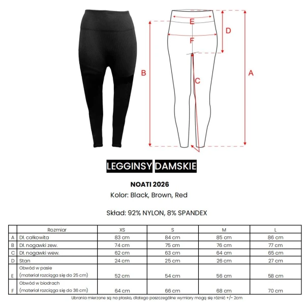 Legginsy damskie OLAVOGA NOATI 2026 brąz - mawershop