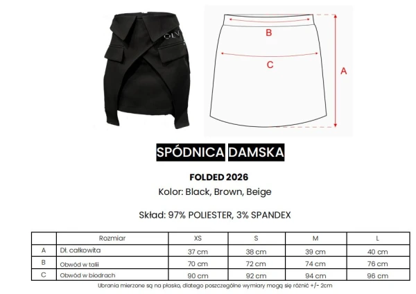 Spódnica OLAVOGA FOLDED 2026 brąz - mawershop
