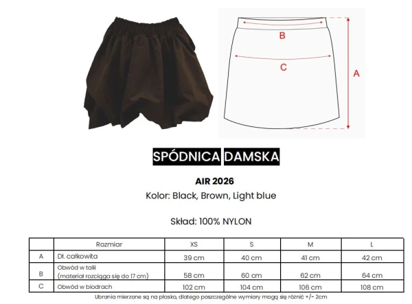 Spódnica OLAVOGA AIR 2026 jasny niebieski - mawershop