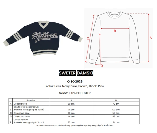 Sweter damski OLAVOGA OISO 2026 ecru - mawershop