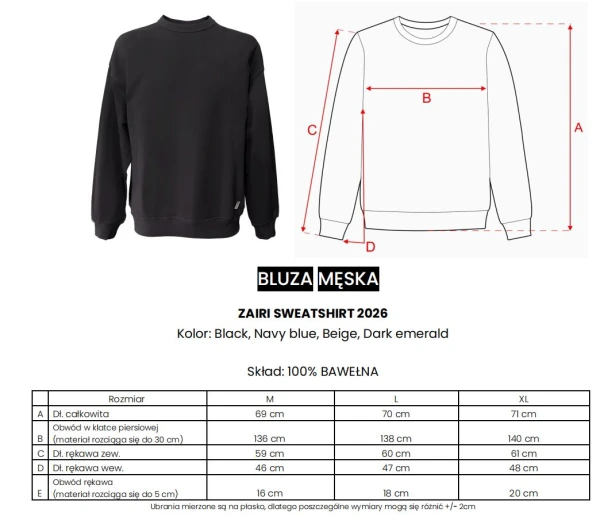 Bluza męska OLAVOGA ZAIRI SWEATSHIRT 2026 beż- mawershop