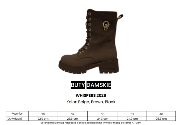 Buty workery damskie OLAVOGA WHISPERS 2026 brąz - mawershop
