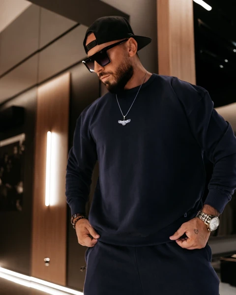 Bluza męska OLAVOGA ZAIRI SWEATSHIRT 2026 granatowa - mawershop