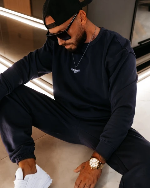 Bluza męska OLAVOGA ZAIRI SWEATSHIRT 2026 granatowa - mawershop