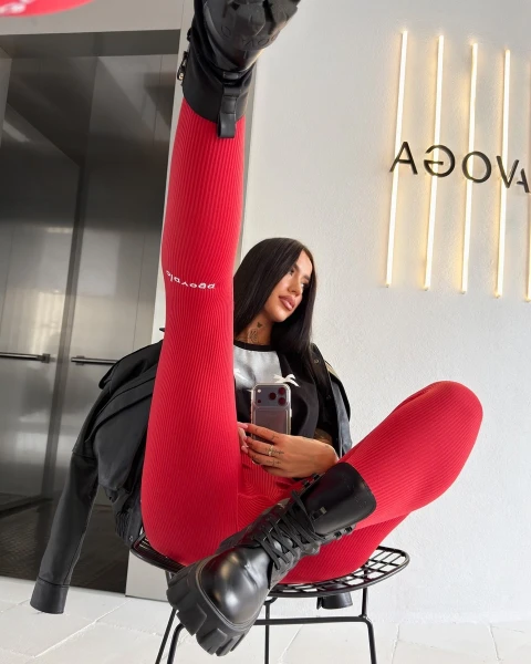 Legginsy damskie OLAVOGA NOATI 2026 czerwone - mawershop
