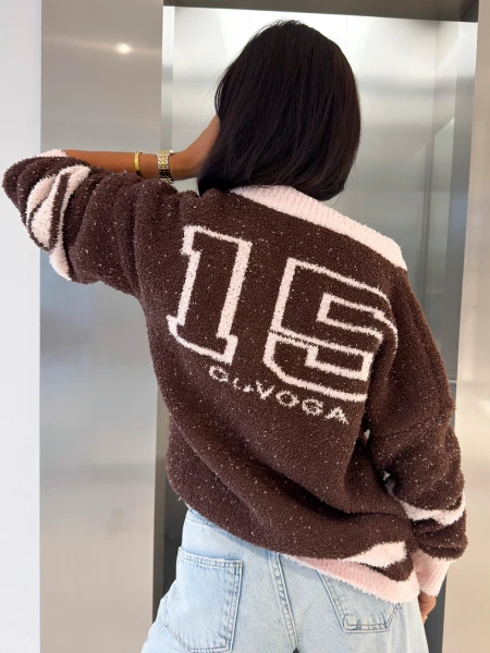 Sweter damski OLAVOGA OISO 2026 brązowy - mawershop