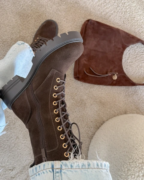 Buty workery damskie OLAVOGA WHISPERS 2026 brąz - mawershop