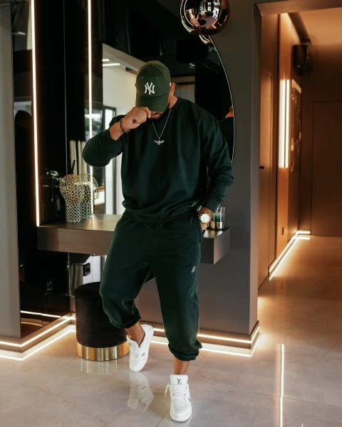 Bluza męska OLAVOGA ZAIRI SWEATSHIRT 2026 ciemny szmaragd - mawershop