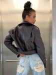 Kurtka damska ramoneska OLAVOGA MARELIA 2026 brązowa - maWer Fashion